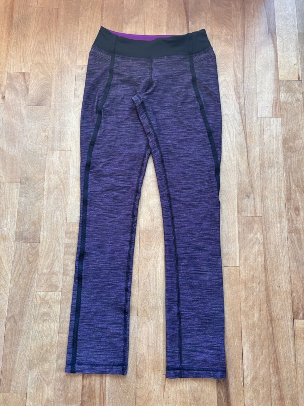 Lululemon Womens Purple Active Leggings with Contrast Waistband - Picture 1 of 6